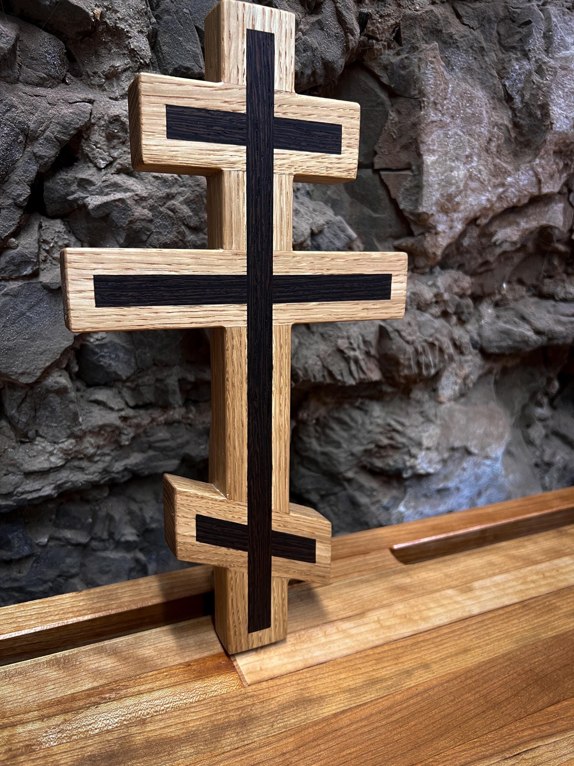 White Oak and Wenge Orthodox Wall Cross