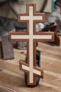 Sapele and Maple wooden Orthodox Wall Cross