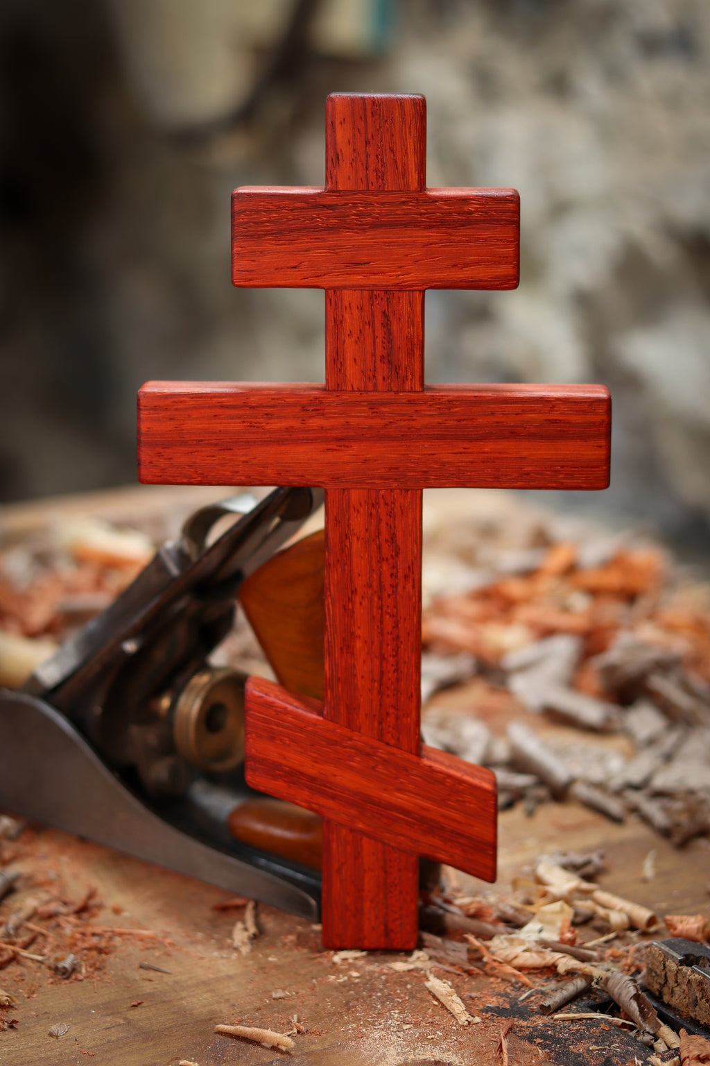 Padauk Wood Orthodox Wall Cross