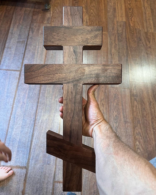 Extra Large Orthodox Walnut Wall Cross
