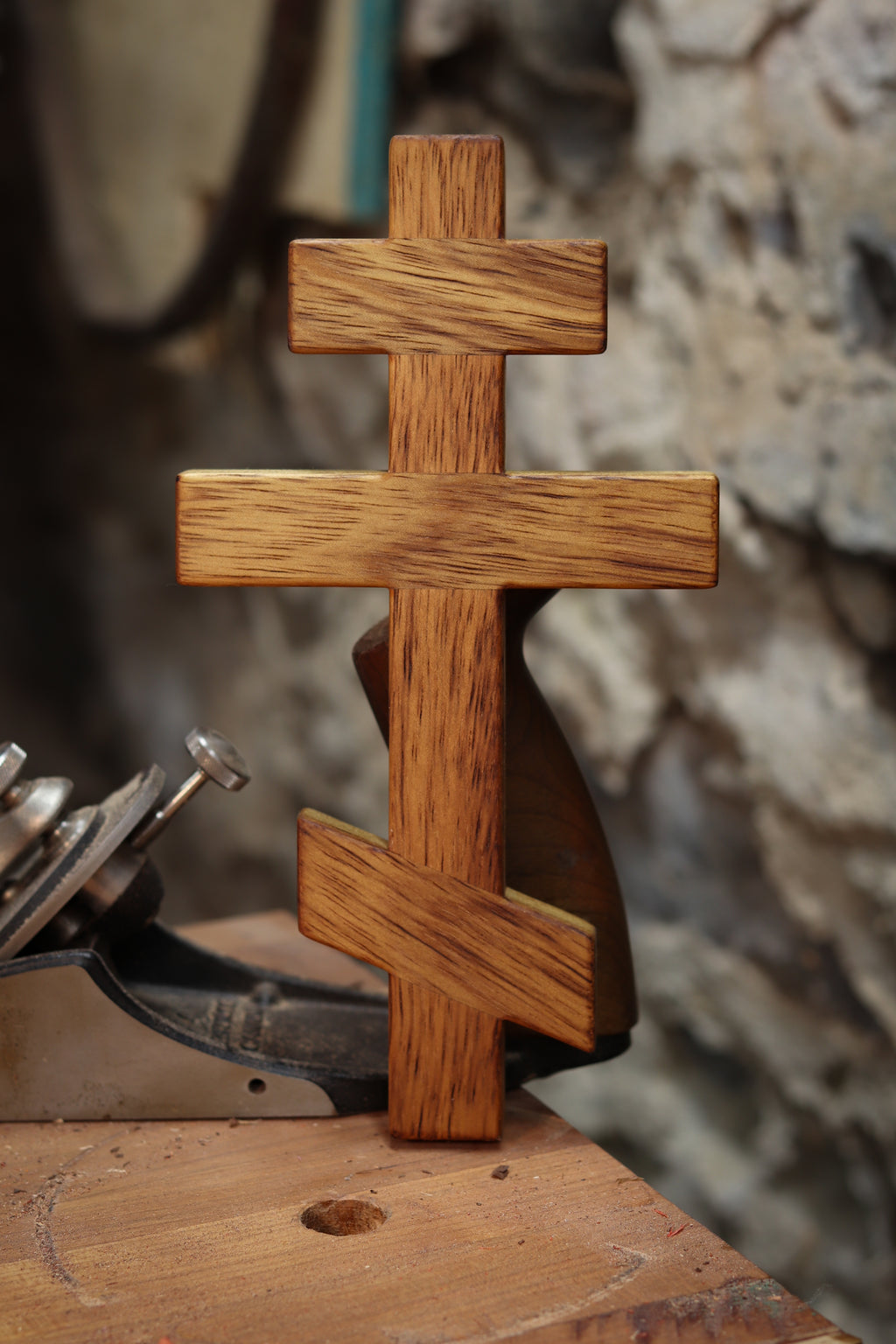 Teak Wood Orthodox Wall Cross