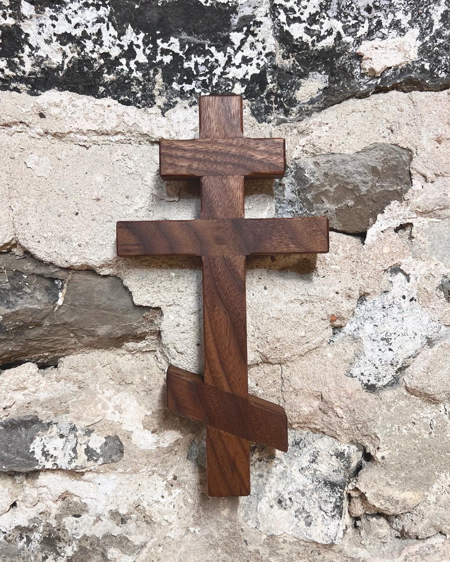 Walnut Wooden Orthodox Wall Cross