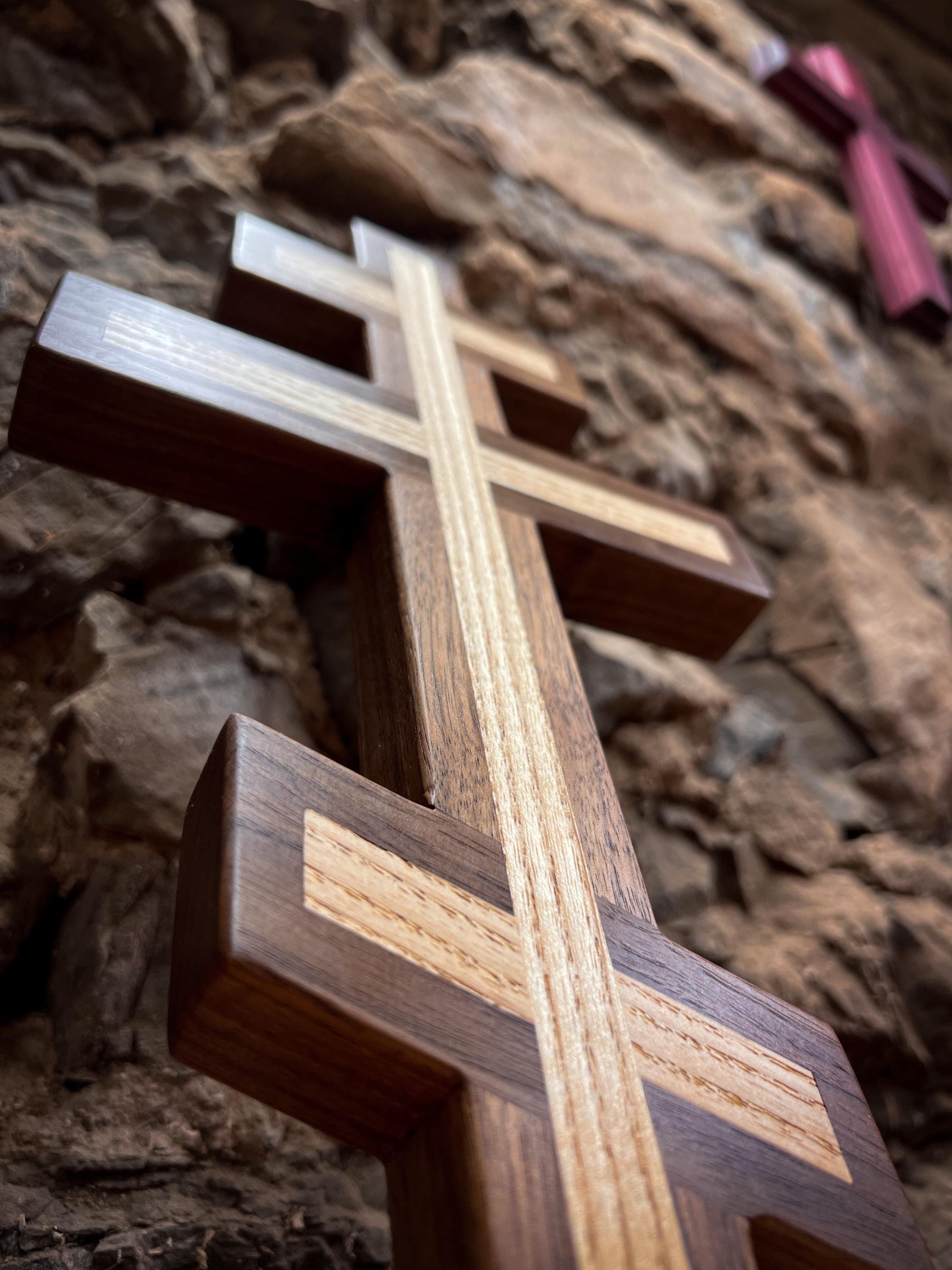 Walnut and Ash Orthodox Wall Cross