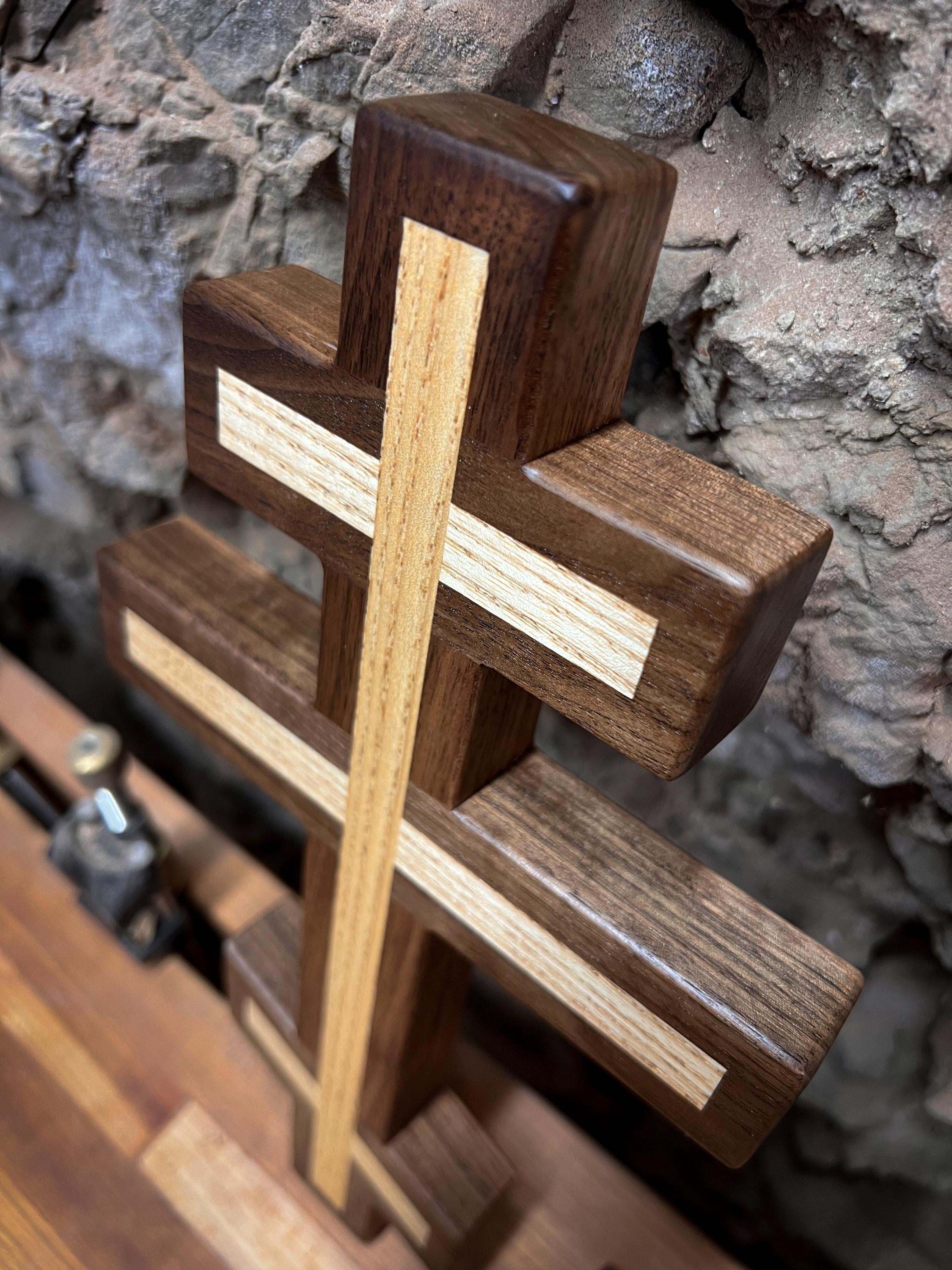 Walnut and Ash Orthodox Wall Cross