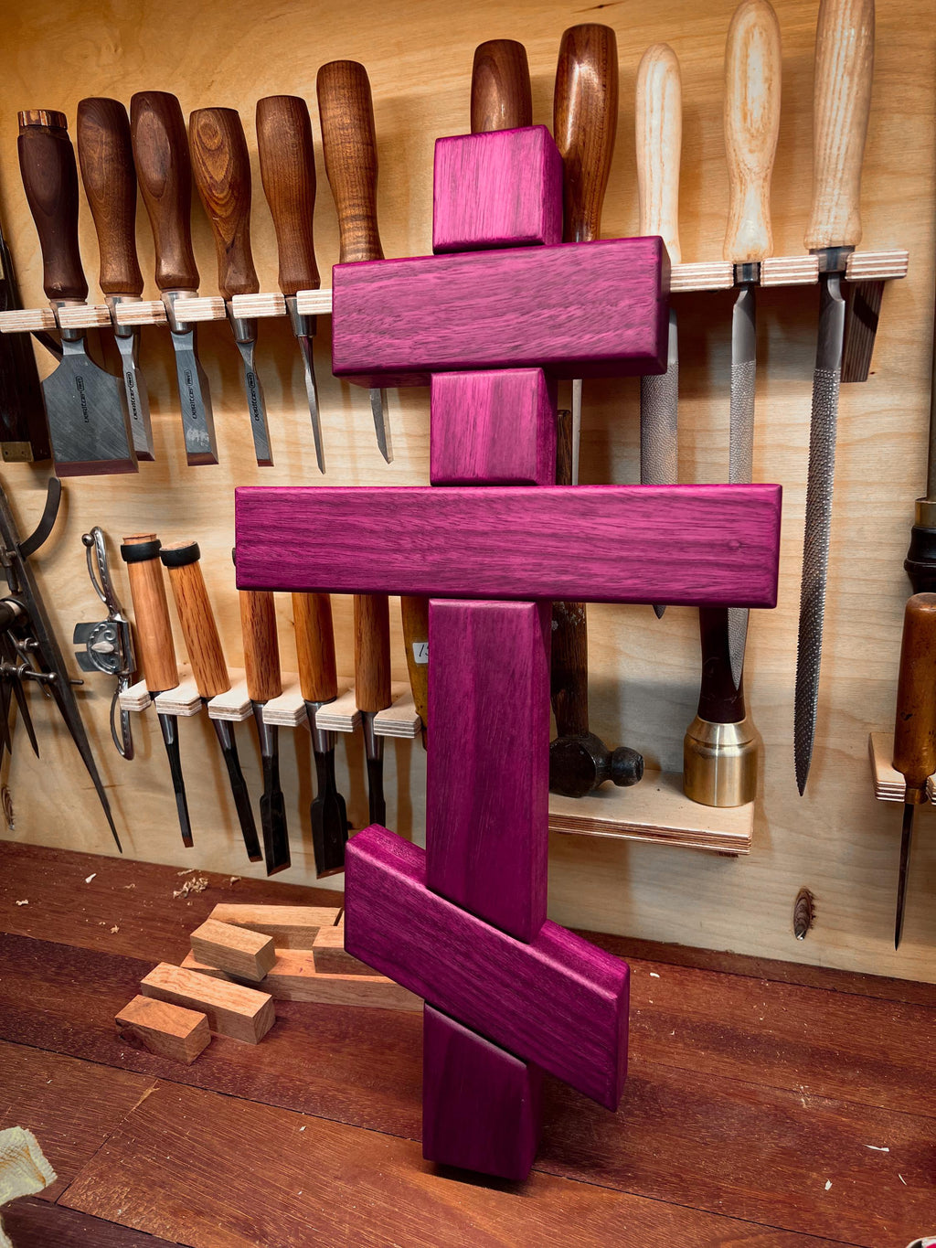 Extra Large Purpleheart Orthodox Wall Cross