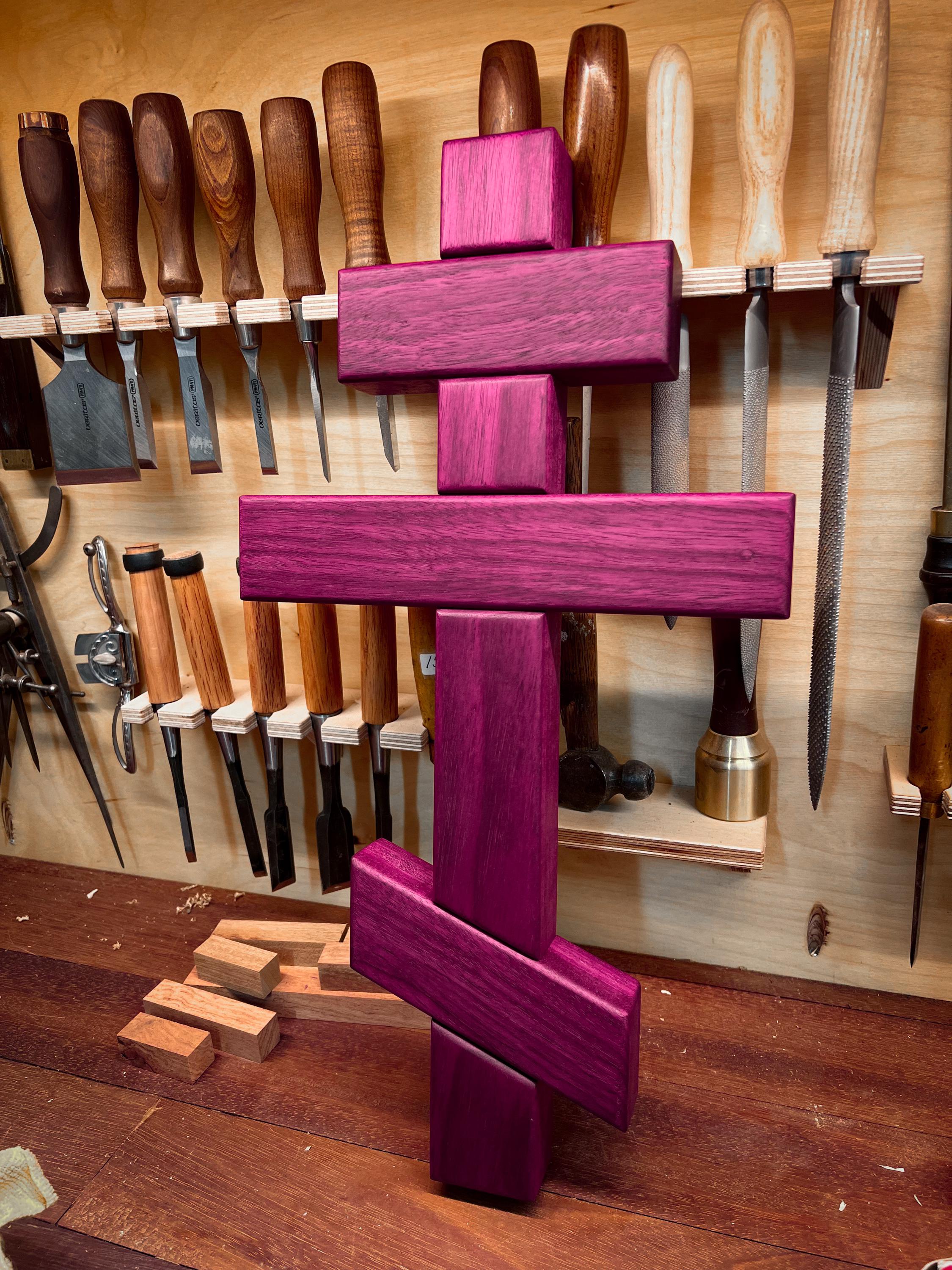 Extra Large Purpleheart Orthodox Wall Cross