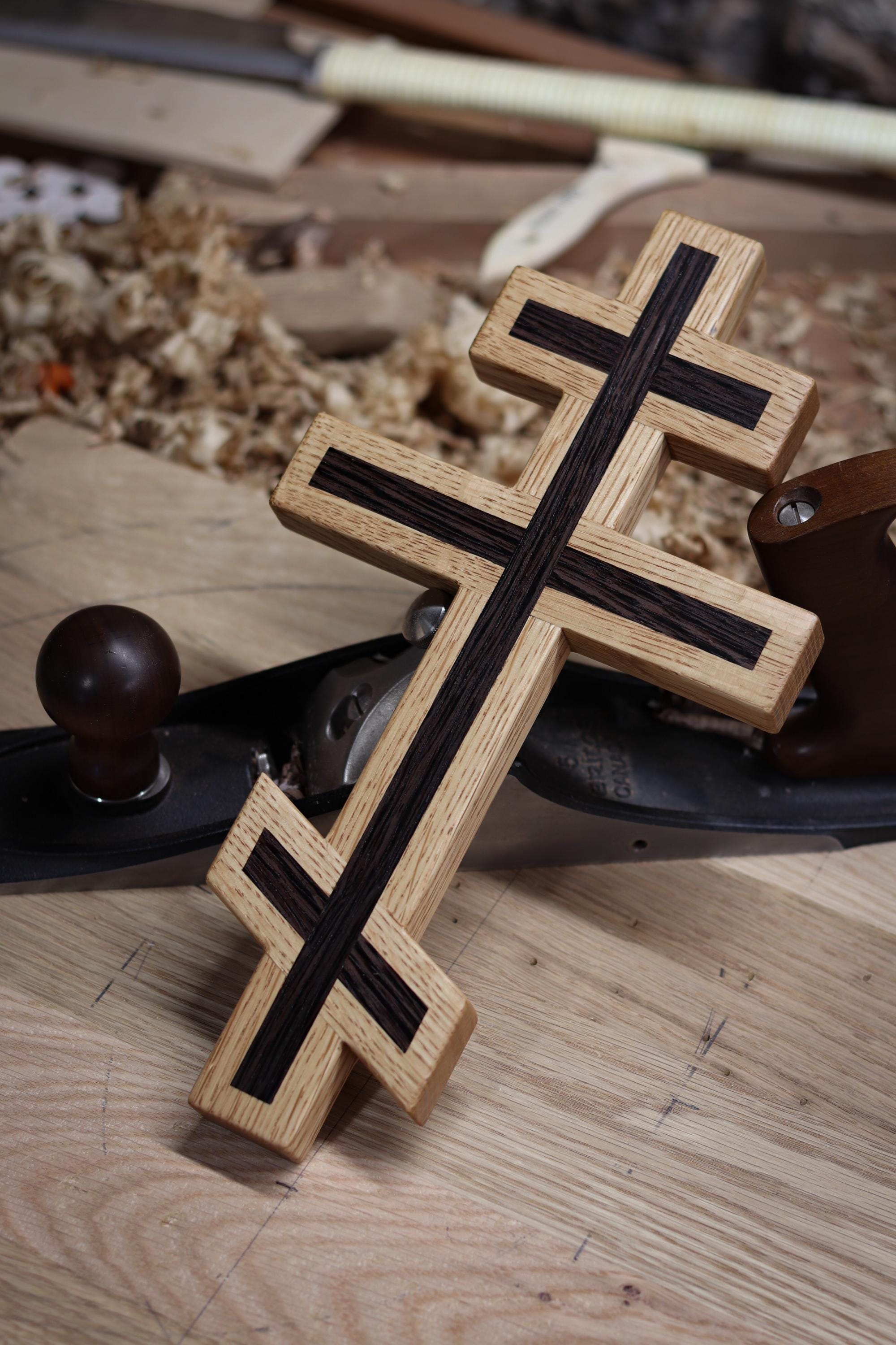 White Oak and Wenge Orthodox Wall Cross