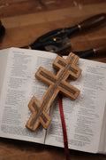 Red Oak and Walnut Orthodox Wall Cross