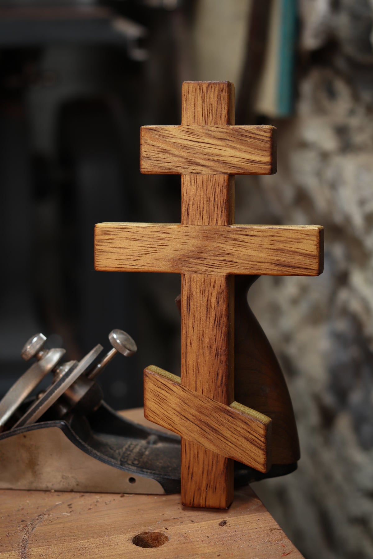 Teak Wood Orthodox Wall Cross