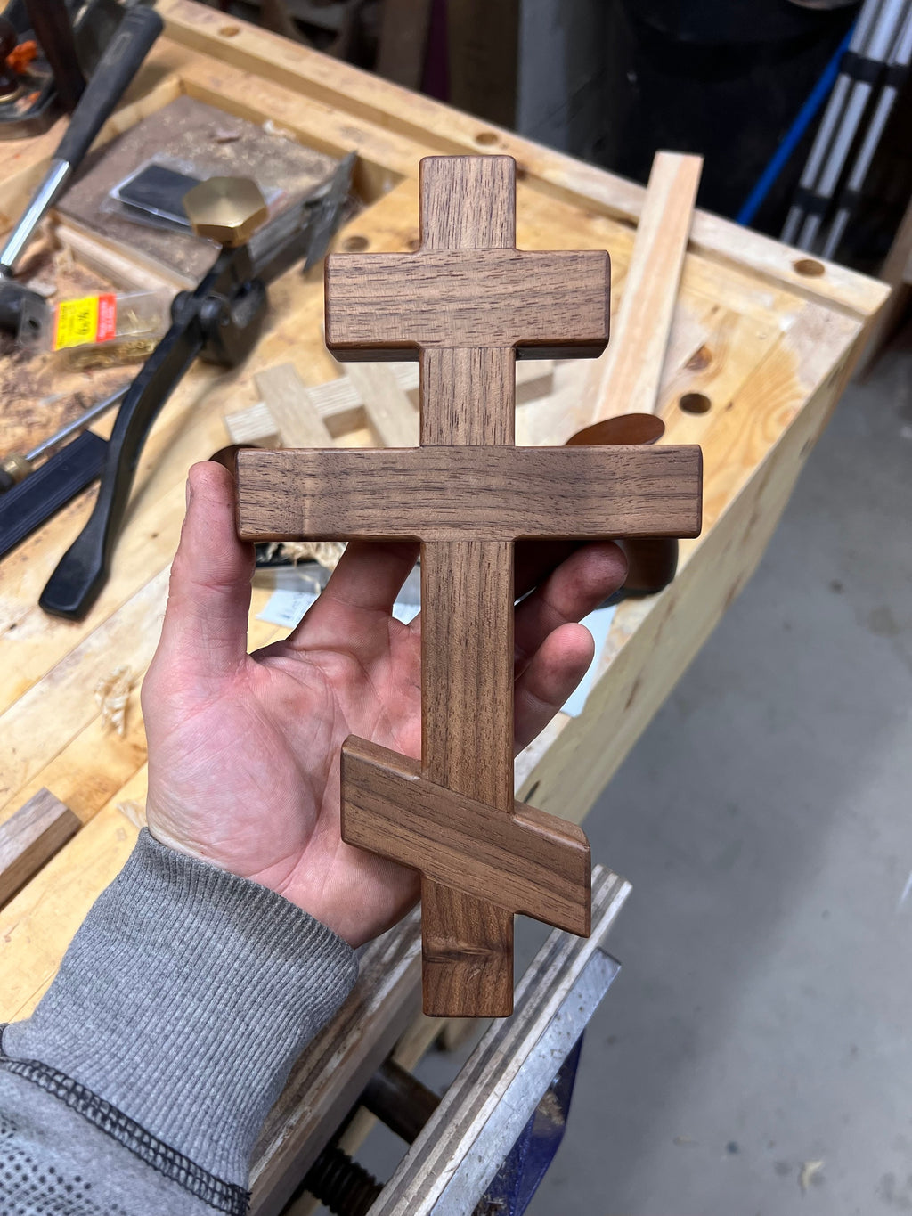Walnut Wooden Orthodox Wall Cross