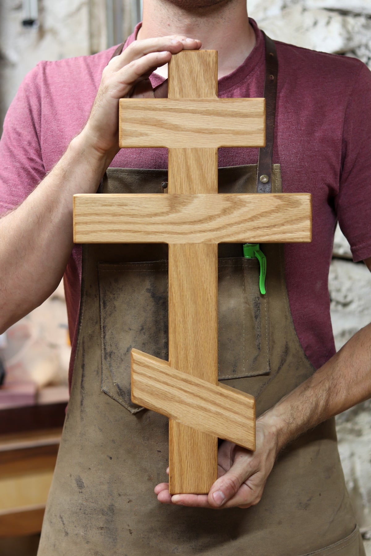 Extra Large Oak Orthodox Wall Cross