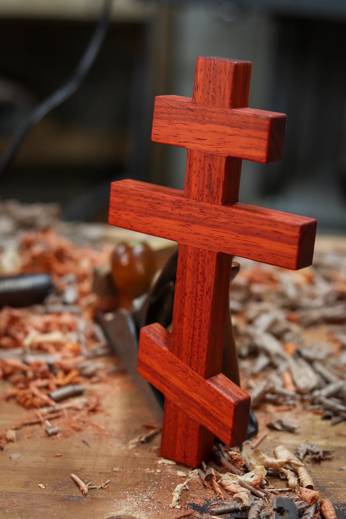 Padauk Wood Orthodox Wall Cross