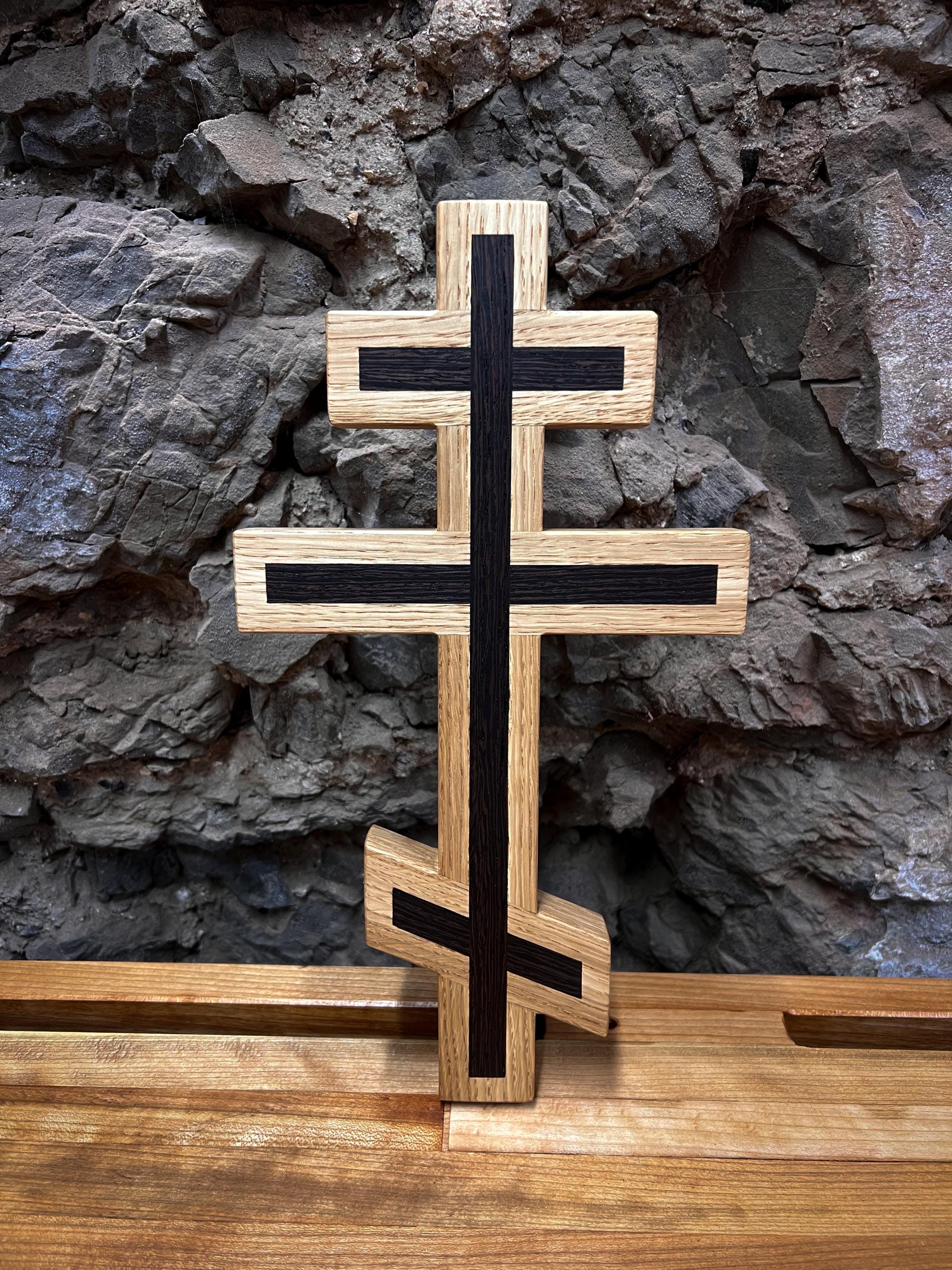 White Oak and Wenge Orthodox Wall Cross