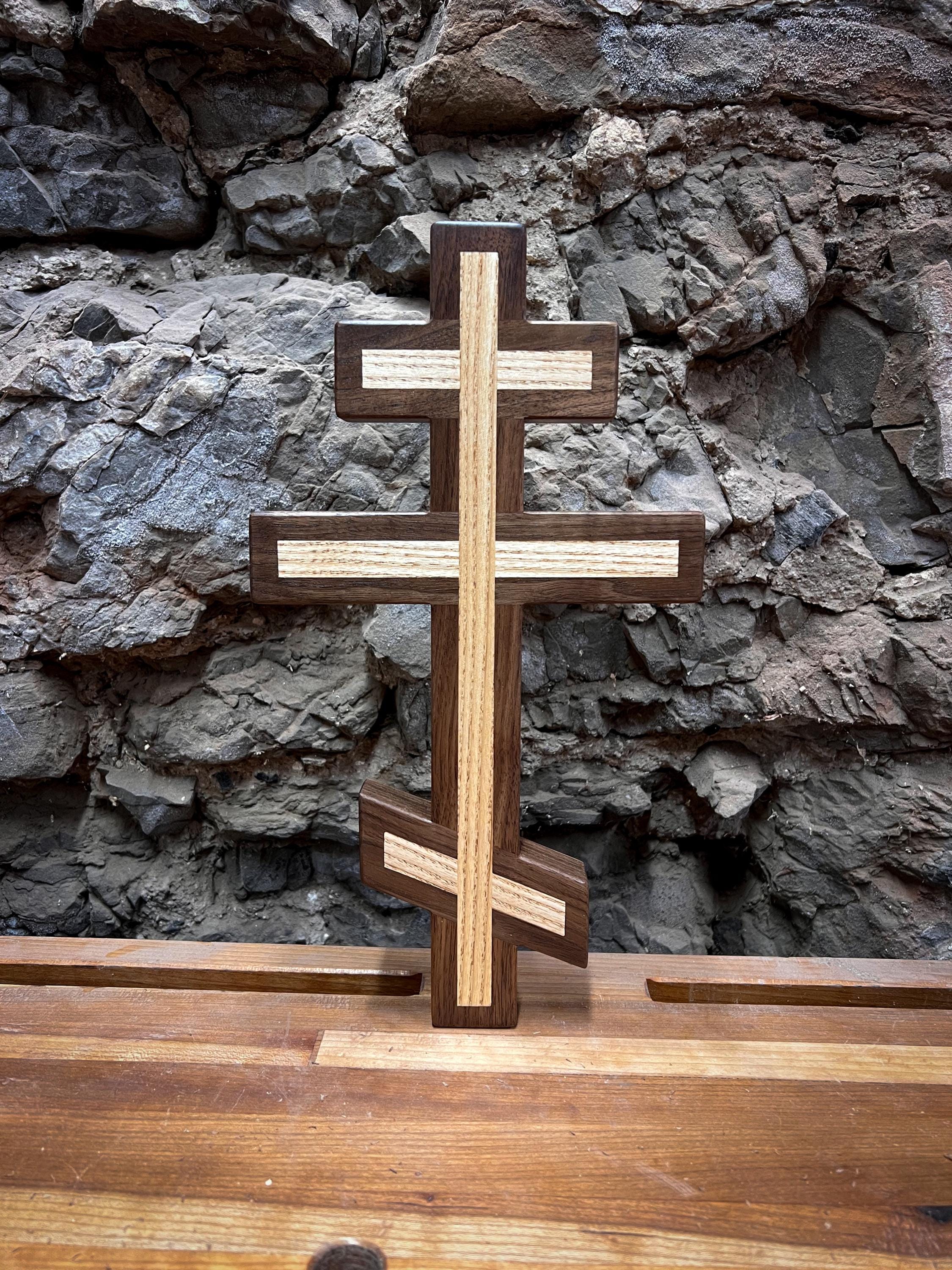 Walnut and Ash Orthodox Wall Cross