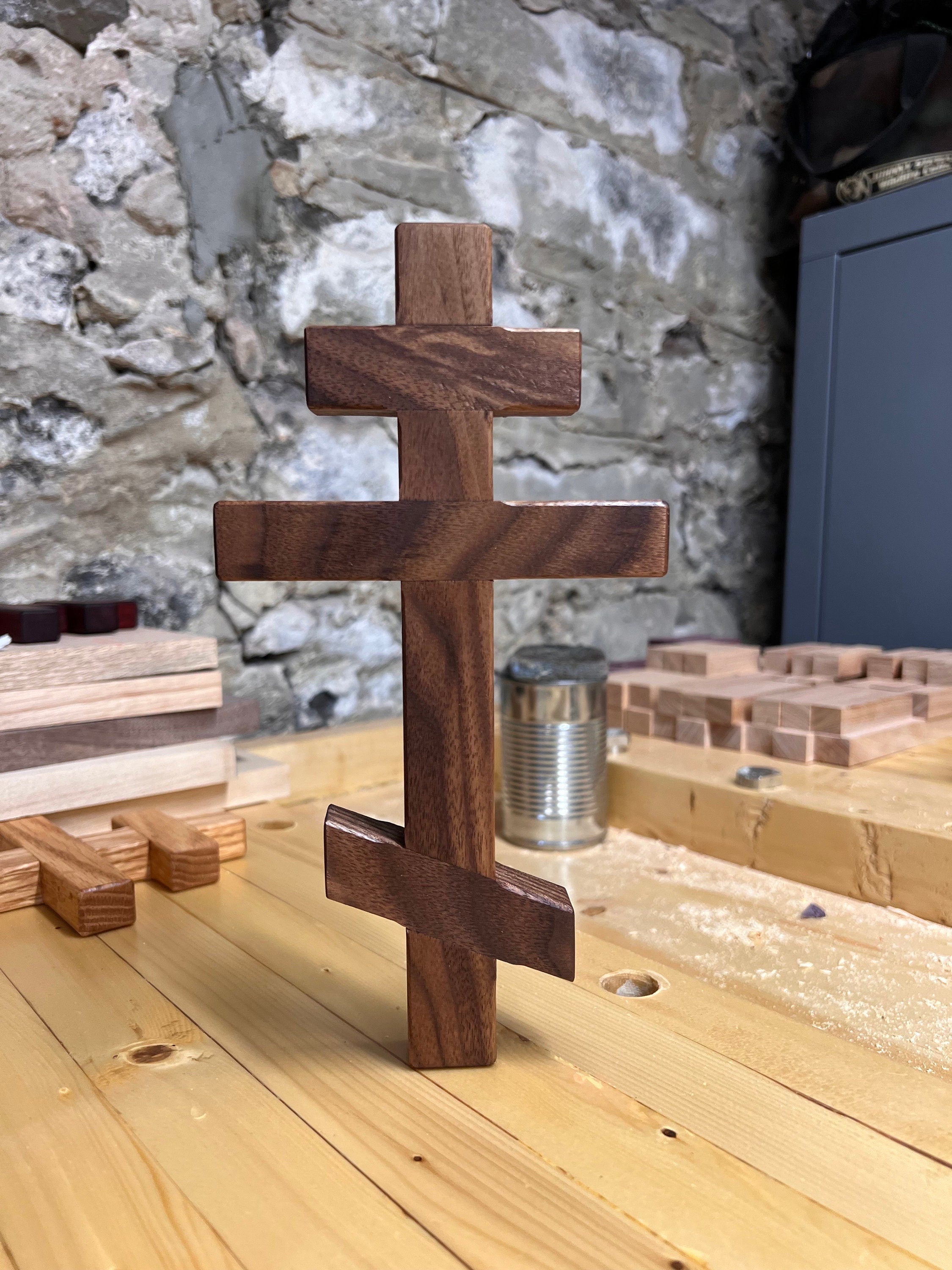 Walnut Wooden Orthodox Wall Cross