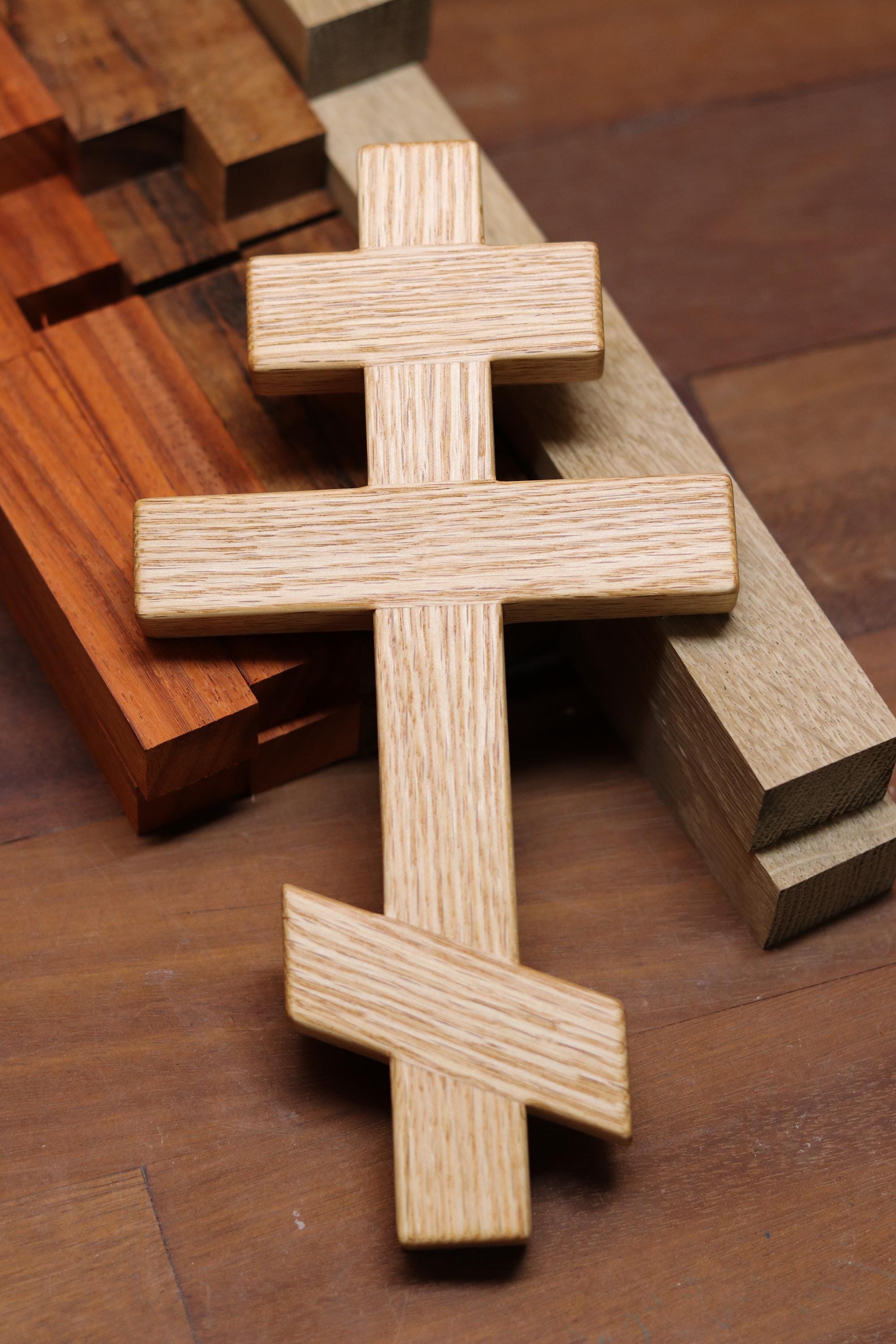 Oak Wooden Orthodox Wall Cross