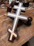 Walnut and Maple Orthodox Wall Cross