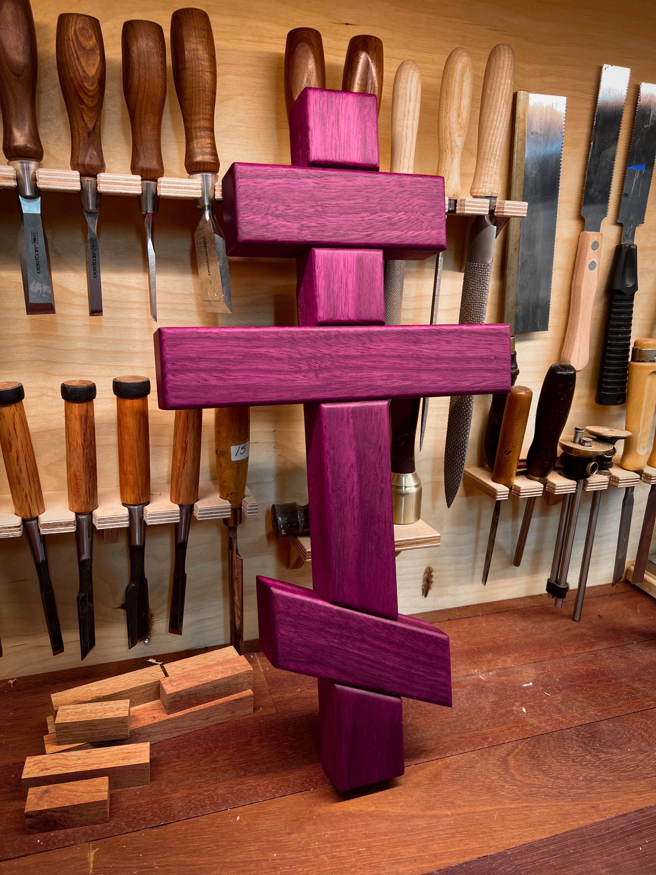 Extra Large Purpleheart Orthodox Wall Cross