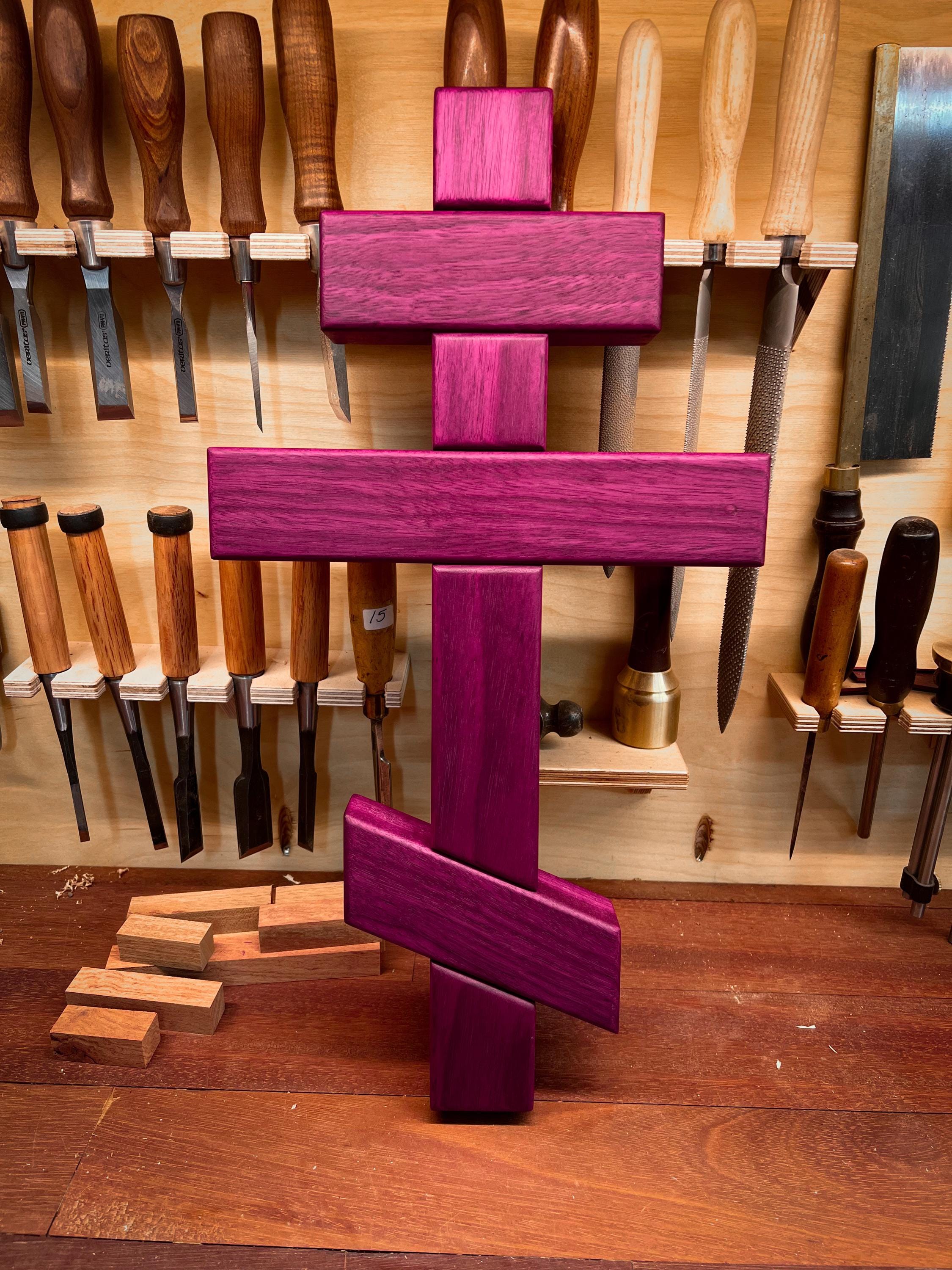 Extra Large Purpleheart Orthodox Wall Cross