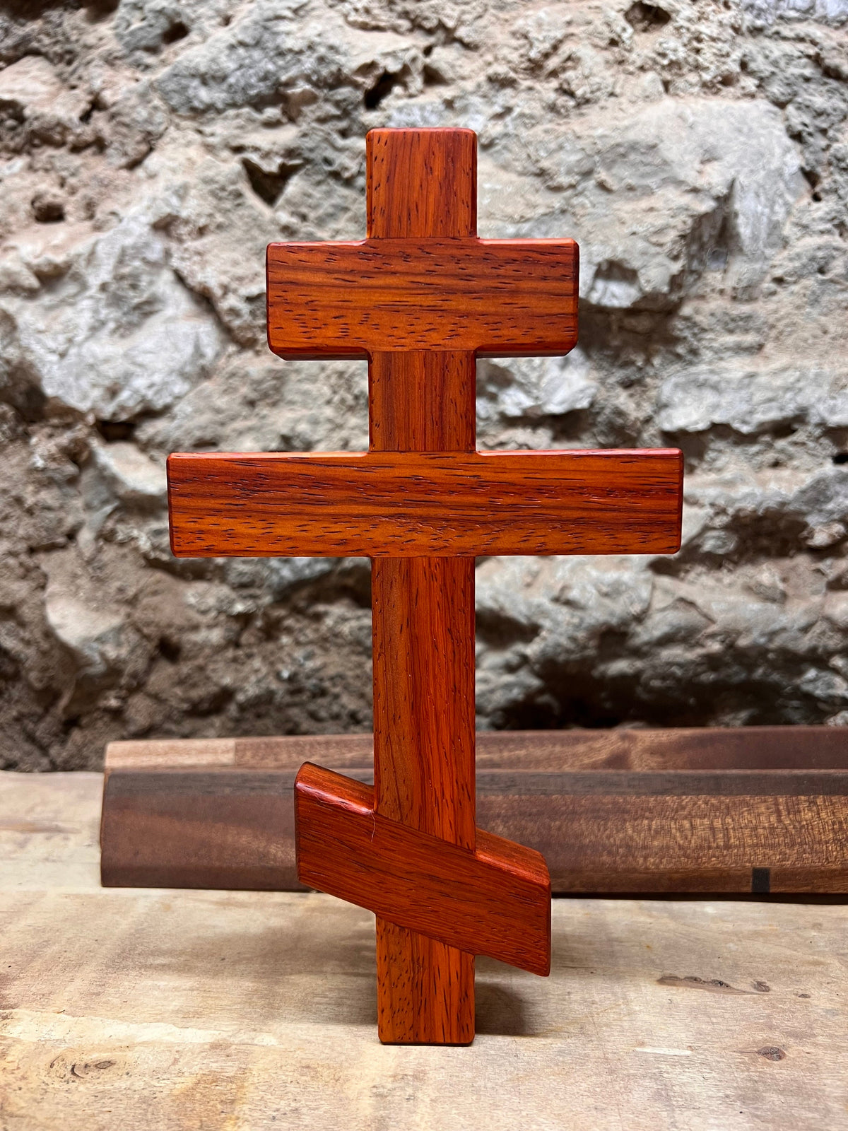 Padauk Wood Orthodox Wall Cross