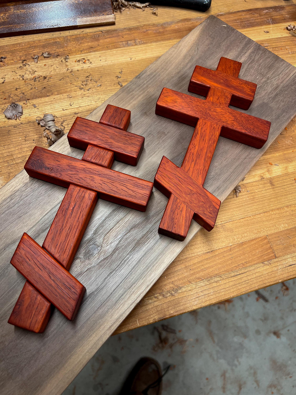 Padauk Wood Orthodox Wall Cross