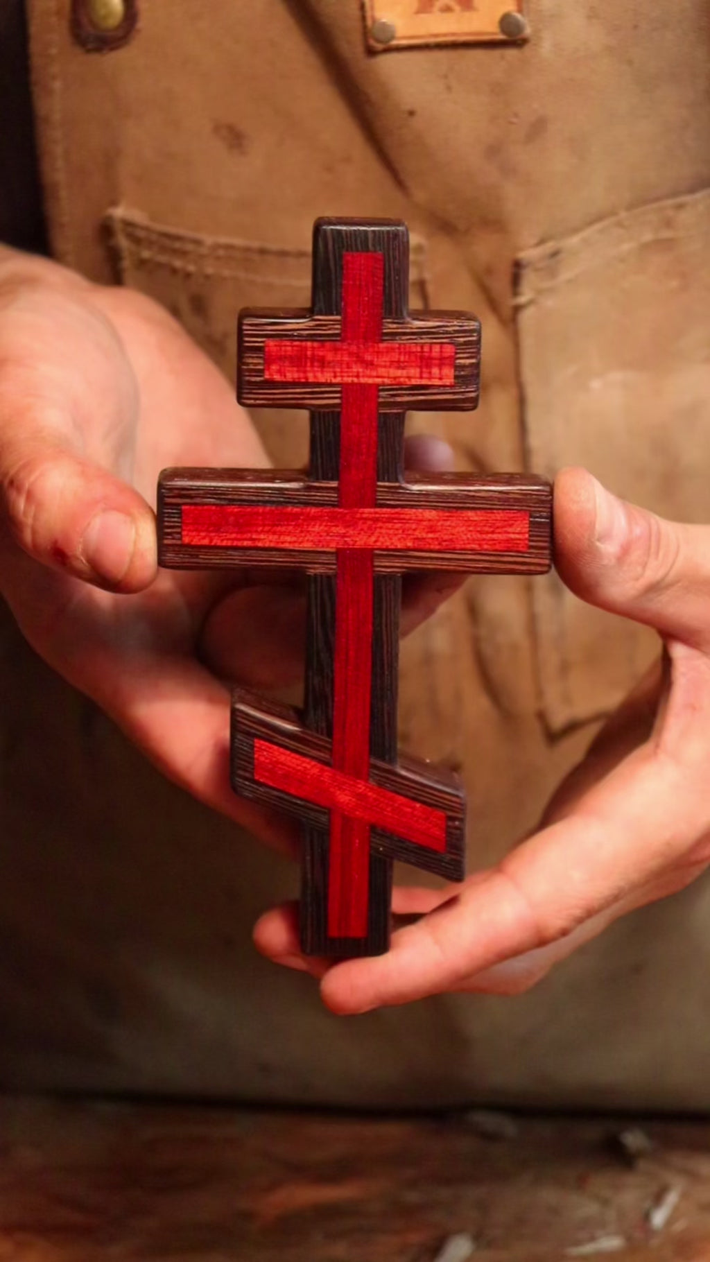 Wenge and Bloodwood Orthodox Wall Cross