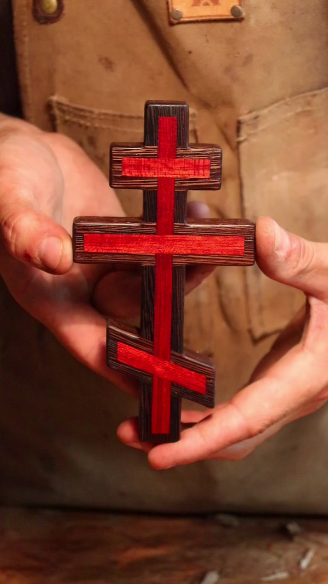 Wenge and Bloodwood Orthodox Wall Cross