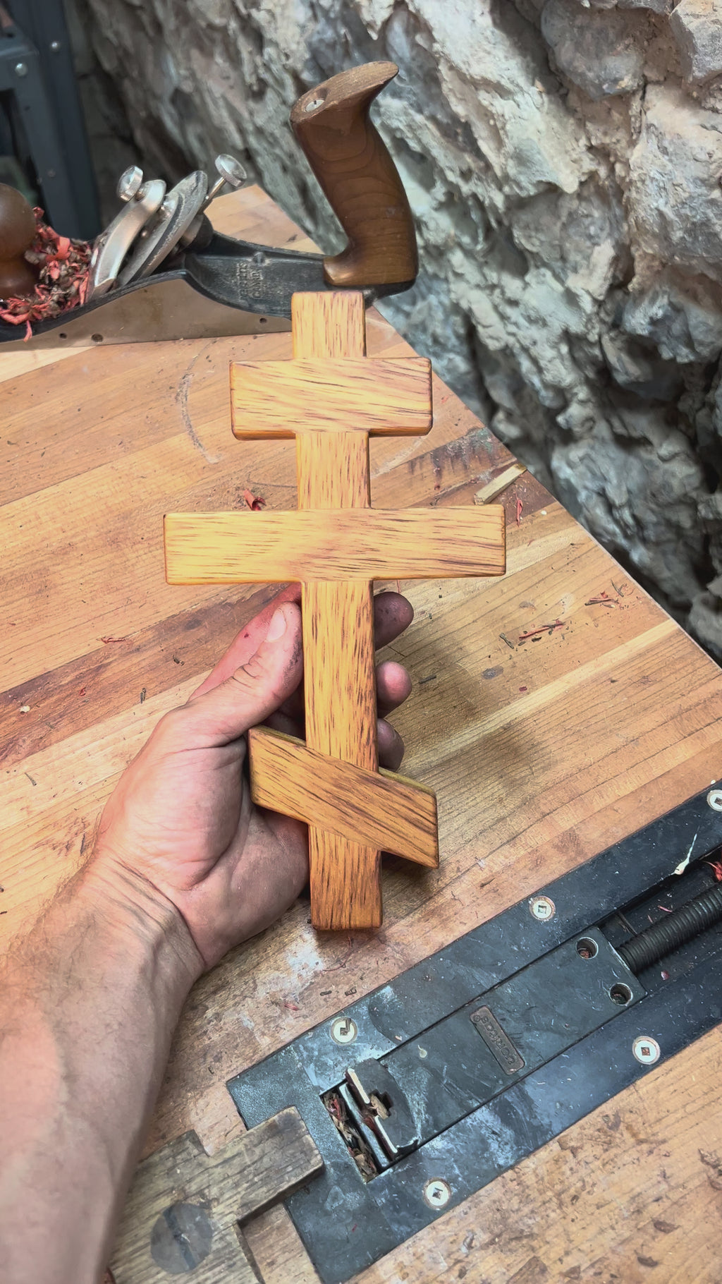 Teak Wood Orthodox Wall Cross