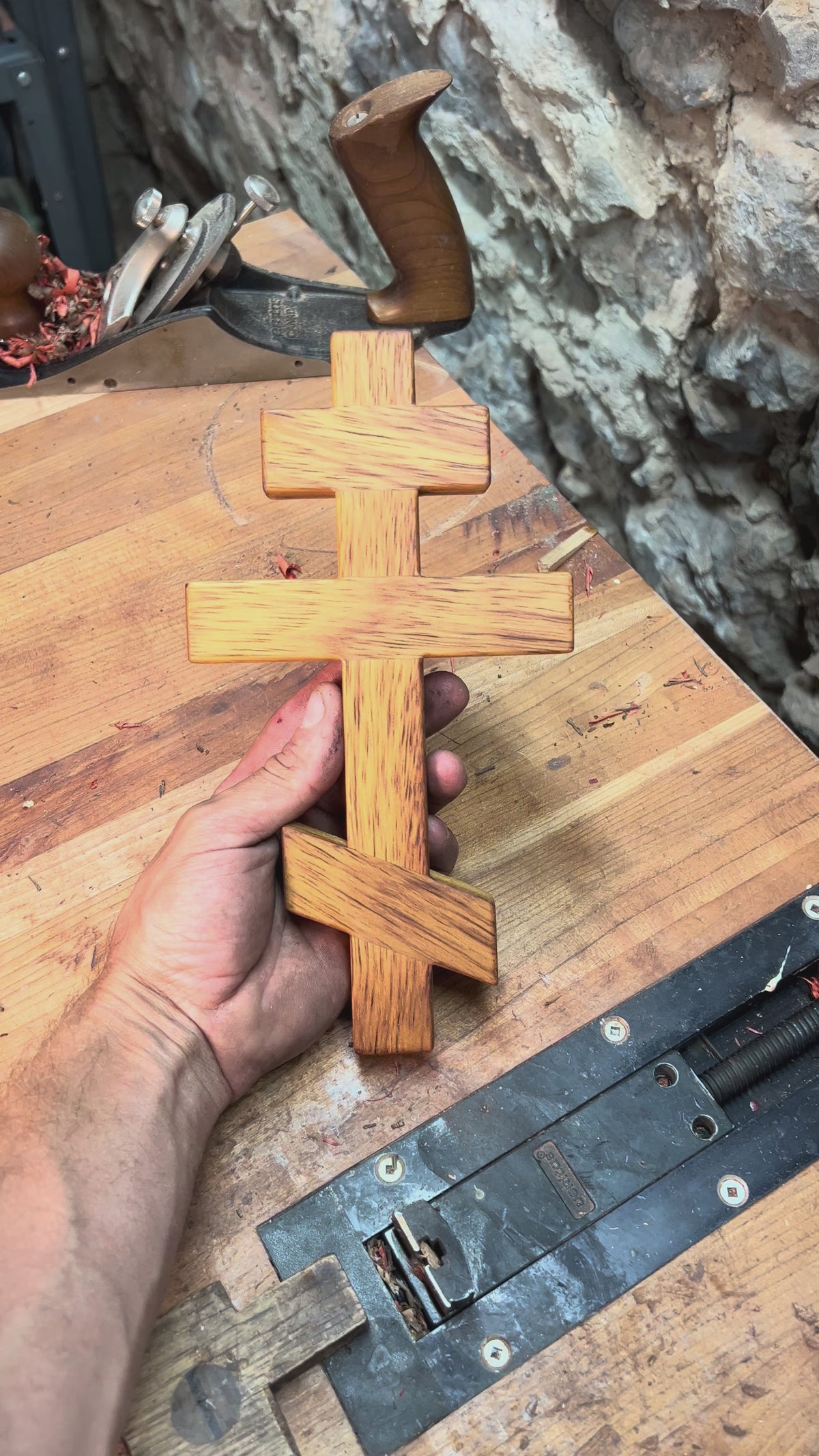 Teak Wood Orthodox Wall Cross
